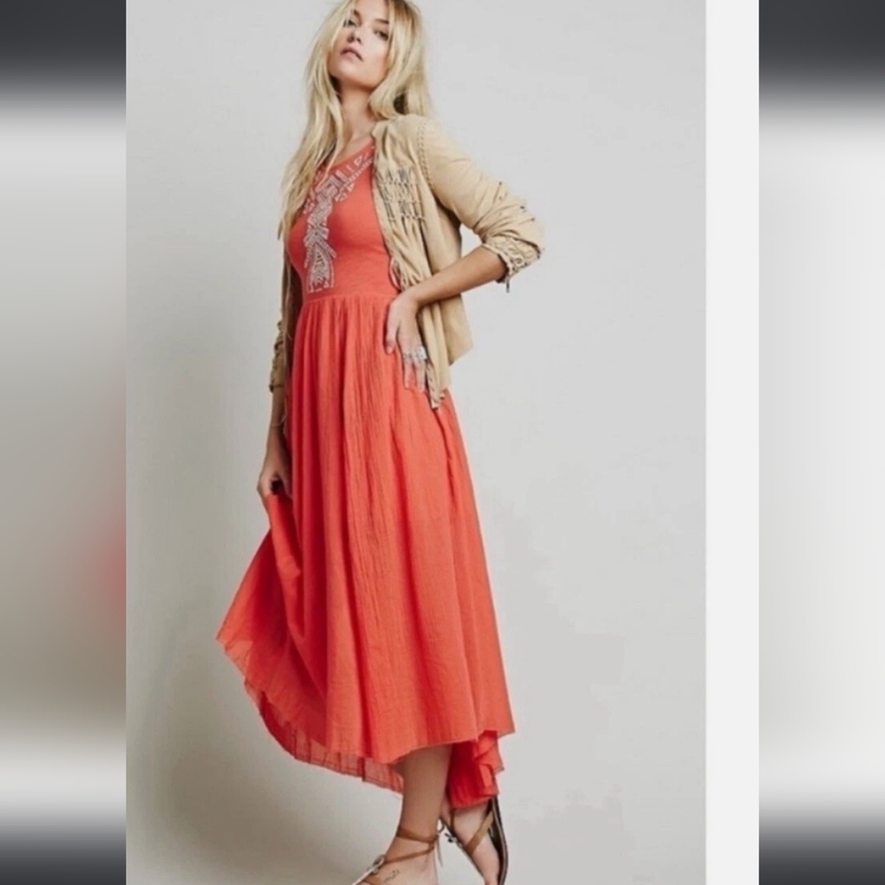 Free People "Meadows" Embroidered Dress, S - Picture 2 of 11